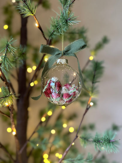 Dried Flower Ornament- Red & White